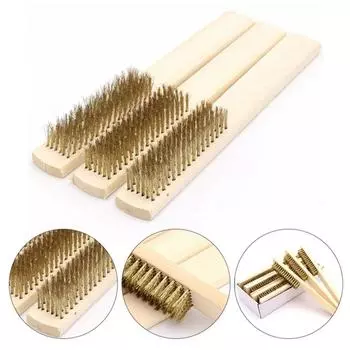1 шт., деревянная ручка, латунная проволока, медная щетка для промышленных устройств, внутренняя полировка поверхности, шлифовка 6x16