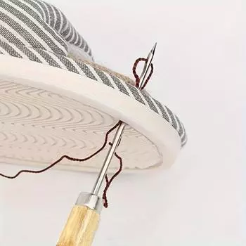 1 шт. Деревянная ручка шило для шитья, ручной шовный станок для самостоятельного шитья, ремонта холста, кожи 1 pcs