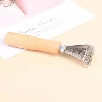 1 шт., деревянная щетка для чистки расчески, встроенный инструмент для чистки расчески, ручка для чистки расчески