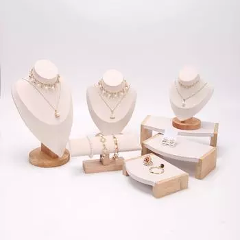 1 шт. деревянная стойка для ювелирных изделий, подвеска, ожерелье, браслет, серьги, кольцо, подставка для хранения, держатель, прилавок, витрина для ювелирных изделий, органайзеры