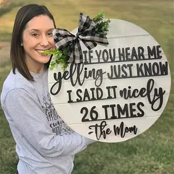 1 шт. деревянная табличка на дверь «Если вы слышите, как я кричу» — прочный декор для улицы/внутри помещения с деревенским шармом для дома и вечеринок чёрный