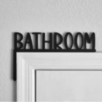 1 шт. деревянная табличка на дверь туалета настенное крепление для ванной комнаты для домашнего декора идеально подходит для гостиной свадьбы рождественских праздничных украшений чёрный