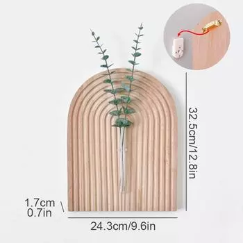 1 шт. Деревянные вазы Дзен с 2 шт. Искусственные листья эвкалипта Винтажный декор для стен из массива дерева Доступно несколько вариантов