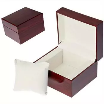 1 шт. Деревянный чехол для часов, подарочная коробка для браслета из дерева с подушкой, идеально подходит для подарков на дни рождения, годовщины и праздники watch box