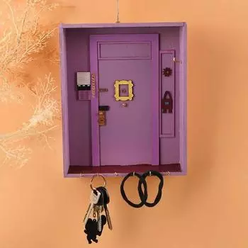 1 шт. Деревянный держатель для ключей - украсьте свой дом с помощью этой стильной деревянной фиолетовой вешалки для ключей на входную дверь фиолетовый
