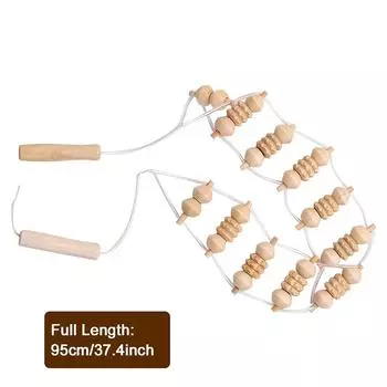 1 шт. Деревянный инструмент для терапевтического массажа, массажер для спины, роликовая веревка для формирования тела, облегчения боли, деревянное лечение 1pc