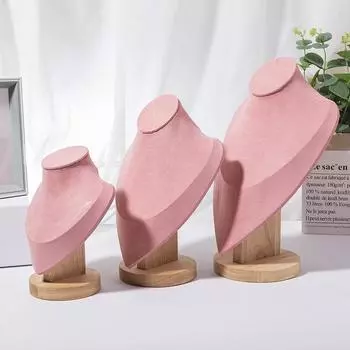 1 шт. Деревянный манекен, бюст, ожерелье, подставка для показа портретной модели, шея, подвеска, стойка для хранения ювелирных изделий, держатель, витрина, реквизит