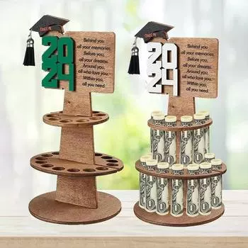 1 шт. деревянный орнамент, простая установка, многослойный держатель для денег на выпускной подарок 2024 белый