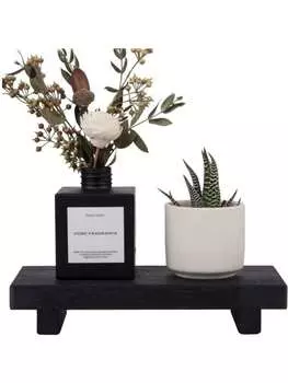 1 шт. Деревянный пьедестал, подставка, табурет для ванной, кухонной раковины, мыльницы, подставки для свечей, растений, идеальный декор для фермерского дома для ванной комнаты и кухни one-size чёрный