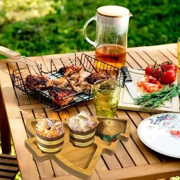 1 шт. Деревянный поднос для сервировки десерта Рождественская елка Сервировочное блюдо Тарелка