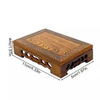 1 шт. Деревянный резной чайник в винтажном стиле, деревянные подносы для хранения предметов коллекционирования и безделушек, подставка-основание 11cm*5cm*4cm