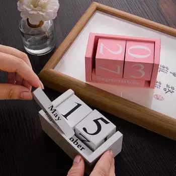 1 шт. Деревянный вечный календарь для дома, спальни, настольного украшения, креативный подарок для студентов, детей и девочек, украшение