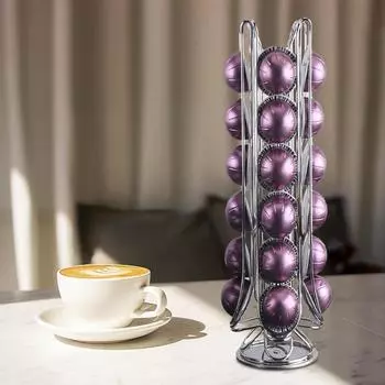 1 шт. держатель для эспрессо и кофейных капсул и карусельный органайзер для хранения капсул, вращающийся на 360 градусов