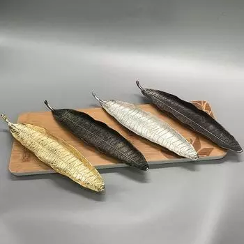 1 шт., держатель для благовоний в форме листа Бодхи, ловушка для пепла, длинные листья, курильница для медитации, аксессуары для домашнего декора золотой