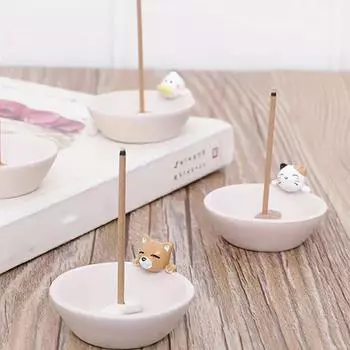 1 шт. держатель для благовоний в виде животных, украшение для благовоний, мультяшный держатель для благовоний, украшение для дома, смола, для помещений, многофункциональный