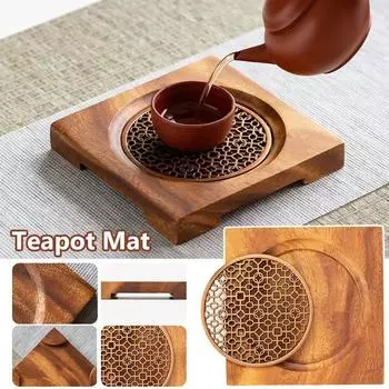 1 шт. держатель для чайника подставка для чайника коврик для домашнего блюдца деревянные подносы аксессуары круглые поделки