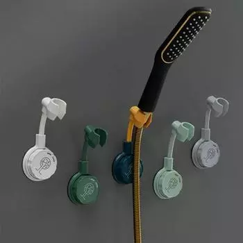 1 шт. держатель для душа на присоске, регулируемый держатель для душевой лейки, универсальный кронштейн для ванной комнаты, подставка для насадки, вращение на 360° без проколов светло-зеленый