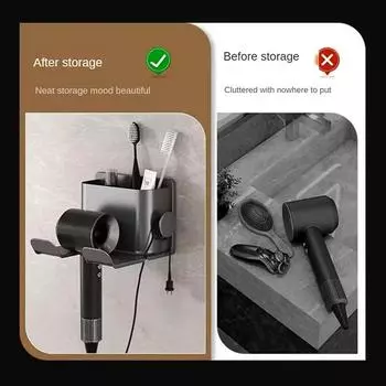 1 шт. держатель для фена настенный выпрямитель для волос фен подставка для волос полки для ванной комнаты полки для организации ванной комнаты серый
