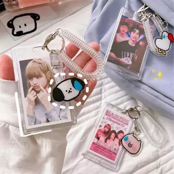 1 шт. держатель для фото прозрачный брелок удобный защитный чехол кавайная сумка подвеска пластиковая школьная канцелярия