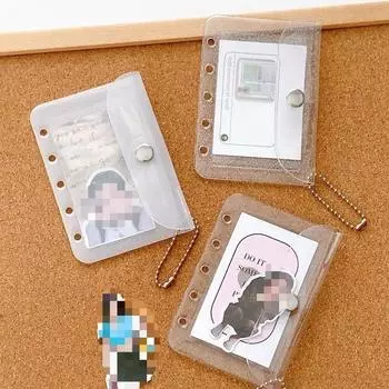 1 шт. держатель для фотокарт Kpop для студентов, блестящий прозрачный чехол-наклейка с подвеской, защитный чехол для фотокарт