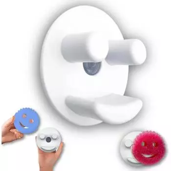 1 шт. держатель для губки на присоске с изображением улыбающегося лица для кухонной раковины в ванной комнате
