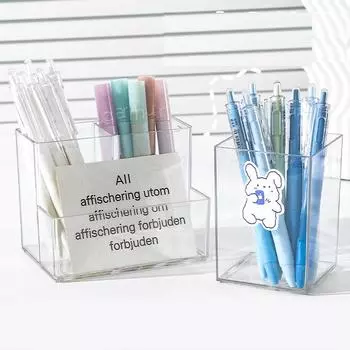 1 шт., держатель для карандашей, офисный стол, акриловый квадратный пенал, контейнер, органайзер, прочный пенал