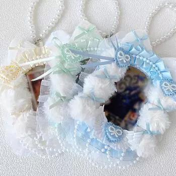 1 шт., держатель для карт ручной работы, для вечеринок, для встреч, пластиковый прозрачный держатель для карт, милый кружевной держатель для карт, выпускной, многоцветный