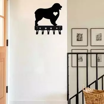 1 шт. держатель для ключей австралийской овчарки, вешалка для поводка на стену, металлический настенный художественный держатель для ключей, декоративный органайзер для дома светло-серый