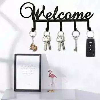 1 шт. Держатель для ключей для настенных крючков для ключей Премиум металлическая стойка с 5 крючками для домашнего декора для гостиной/украшения дома бронзовый