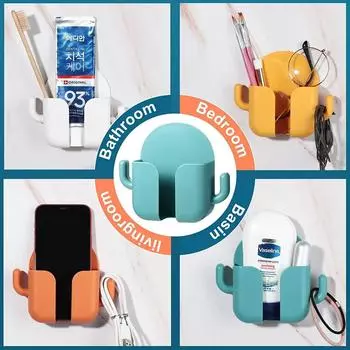 1 шт., держатель для мобильного телефона без перфорации, настенное крепление, пульт дистанционного управления, органайзер, ящик для хранения, зарядный контейнер, прикроватная стойка, подарок жёлтый