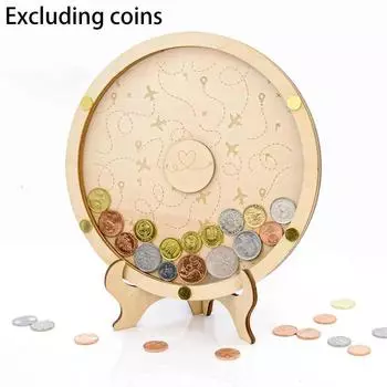 1 шт. держатель для монет, хранилище, сберегательный банк, памятные наличные, приключения, коллекция денег с прорезью сверху, деревянная коробка для монет, воспоминания