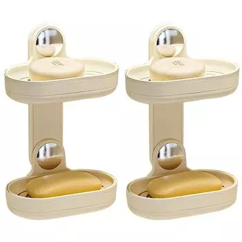 1 шт. держатель для мыла, двойная мыльница на присоске для душа, ванны и кухонной раковины, съемная, доступны 3 цвета Pack of 1