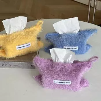 1 шт. держатель для ниток, высококачественное хранение, плюшевые коробки для салфеток в скандинавском стиле, однотонная сумка для салфеток синий