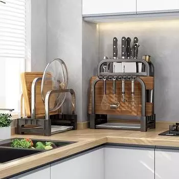 1 шт. Держатель для ножей из нержавеющей стали, кухонная стойка, стойка для разделочной доски, разделочная доска, интегрированная стойка для хранения ножей белый