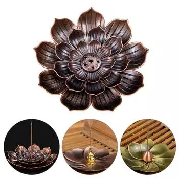 1 шт., держатель для палочек из сплава, курильница в стиле ретро, тарелка лотоса, украшение для дома, линия, улавливатель золы для благовоний