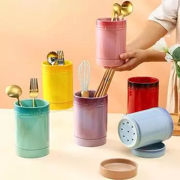 1 шт. держатель для посуды, канистра, керамическая кухонная посуда, органайзер, прилавок, фарфоровая посуда для приготовления пищи, контейнер для сушки фиолетовый