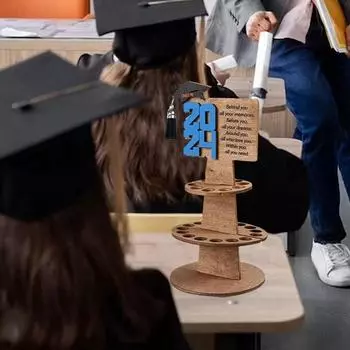 1 шт.. держатель для поздравительных открыток 2024, подарок на выпускной, простая установка, держатель для денег, деревянный орнамент белый