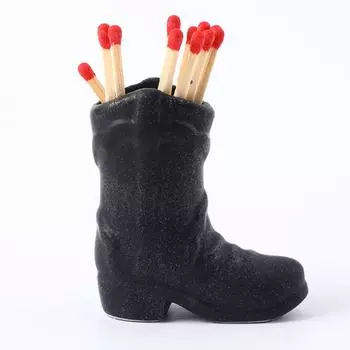 1 шт. держатель для спичек 7,8*6,8*3,5 см очаровательный керамический ботинок для ванной комнаты чёрный