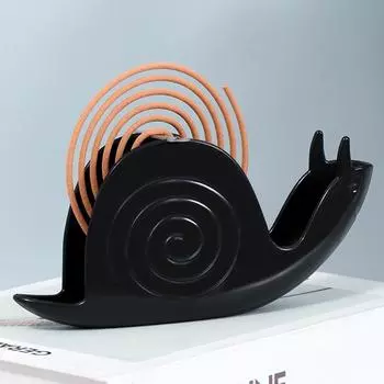 1 шт. держатель для спирали от комаров в виде улиток с поддоном в скандинавском стиле, спиральный, летний день, пластиковая подставка для благовоний от комаров, домашняя декабрьская чёрный