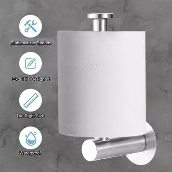 1 шт. держатель для туалетной бумаги из нержавеющей стали для ванной комнаты, настенный, неперфорированный, держатель для рулона туалетной бумаги, доступен в двух цветах