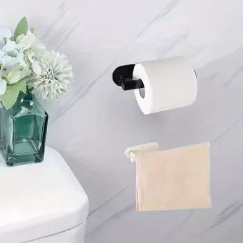 1 шт. держатель для туалетной бумаги, настенный держатель для рулона туалетной бумаги, не требует сверления, подходит для кухни/ванной/дома на колесах/туалета Short Size белый
