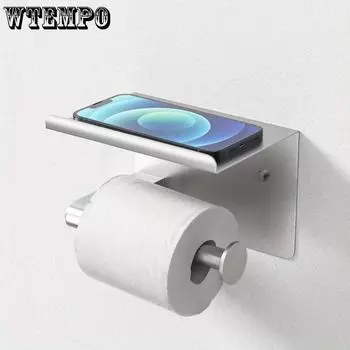 1 шт. держатель для туалетной бумаги с настенным креплением для телефона, держатель для рулона туалетной бумаги, нержавеющий многофункциональный держатель для хранения в ванной комнате, настенное крепление для бумаги чёрный