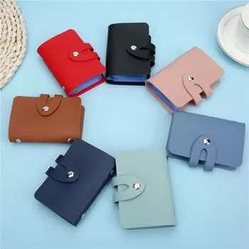 1 шт., держатель для визитных карточек, модная кожаная сумка для студентов, работника, медсестры, кредитной банковской карты, защитный чехол, 24 слота шоколадный