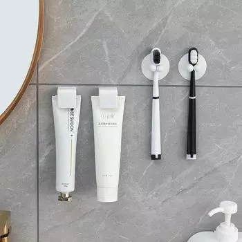 1 шт., держатель для зубных щеток без перфоратора, настенный держатель для зубной пасты, стеллаж для хранения, держатели, органайзер, аксессуары для ванной комнаты