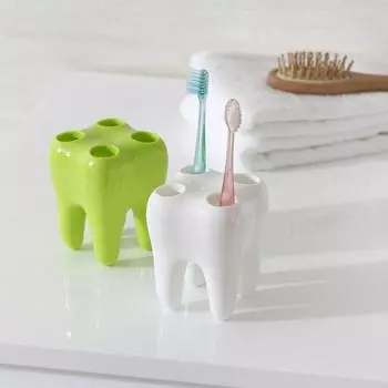 1 шт. держатель для зубных щеток в форме зуба многофункциональный мини пористый держатель для зубных щеток для ванной комнаты и душа стойка для хранения