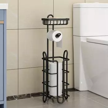 1 шт. держатель рулона туалетной бумаги, напольный держатель для туалетной бумаги, держатель для бумаги в ванной, полка для хранения бумажных полотенец чёрный