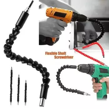 1 шт., держатель удлинителя сверла с гибким валом, звено для электрической дрели, шестигранная отвертка, удлинительный стержень отвертки с мягким валом, аксессуары для электроинструментов 200mm чёрный