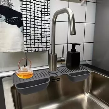 1 шт., держатели для салфеток и губок, брызговик для раковины, сетчатый фильтр для ручки крана, для кухни и ванной комнаты, кухонные аксессуары чёрный