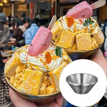 1 шт., десерт, золото, серебро, нержавеющая сталь 304, ледяная стружка, бантик, чаша для мороженого, ресторан 14cm серебряный