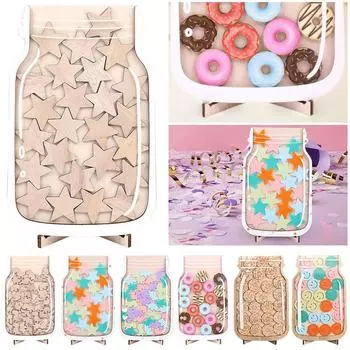 1 шт. - Детская банка для поощрения со звездой, банка для поощрения в классе с 25 деревянными магнитными жетонами, графиком выполнения домашних дел, подарками для детей на день рождения